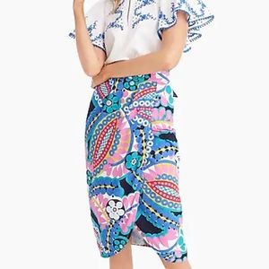 J Crew Tie-back tulip skirt in kaleidoscope floral